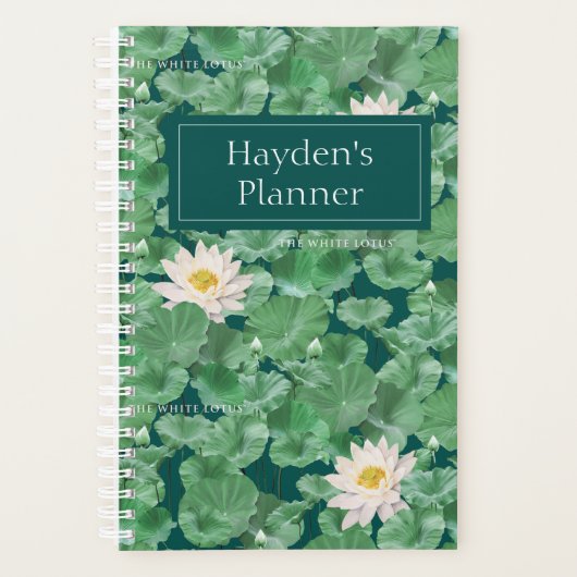 Lotus Lagoon patroon - De witte Lotus Planner (Voorkant)