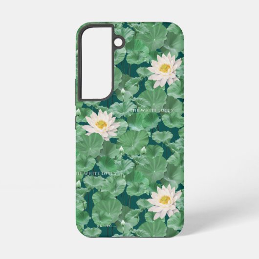 Lotus Lagoon patroon - De witte Lotus Samsung Galaxy Hoesje (Achterkant)