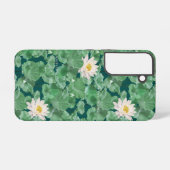 Lotus Lagoon patroon - De witte Lotus Samsung Galaxy Hoesje (Achterkant horizontaal)