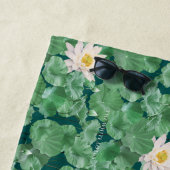 Lotus Lagoon patroon - De witte Lotus Strandlaken (In situ)