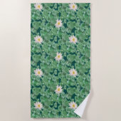 Lotus Lagoon patroon - De witte Lotus Strandlaken (Voorkant)