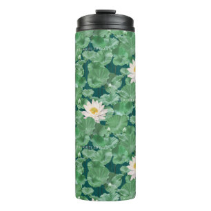 Lotus Lagoon patroon - De witte Lotus Thermosbeker