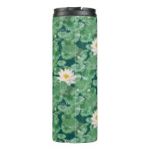 Lotus Lagoon patroon - De witte Lotus Thermosbeker (Achterkant)