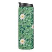 Lotus Lagoon patroon - De witte Lotus Thermosbeker (Geroteerd rechts)