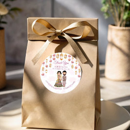 Lotus Lantaarns Indische bruiloft gepersonaliseerd Ronde Sticker