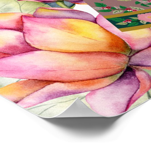 Lotus lantern Indiaanse bruiloft gepersonaliseerd  Poster (Hoek)