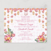 Lotus lantern Indian bruiloft budget nodigt uit (Achterkant)