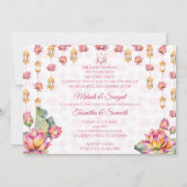 Lotus lantern Indian bruiloft mehndi sangeet Kaart (Achterkant)