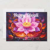 Lotus Lantern Light Diwali Card Kaart (Voorkant)