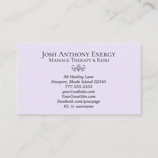 *~* Lotus Lavender Peach Nebula Galaxy Universe Visitekaartje (Achterkant)