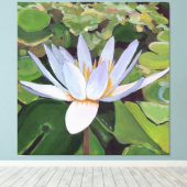 Lotus Lelie Grote Bloem Canvas Afdruk (Insitu (Houten vloer))