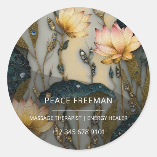 Lotus Light Awakening | botanisch ontwerp Ronde Sticker (Voorkant)