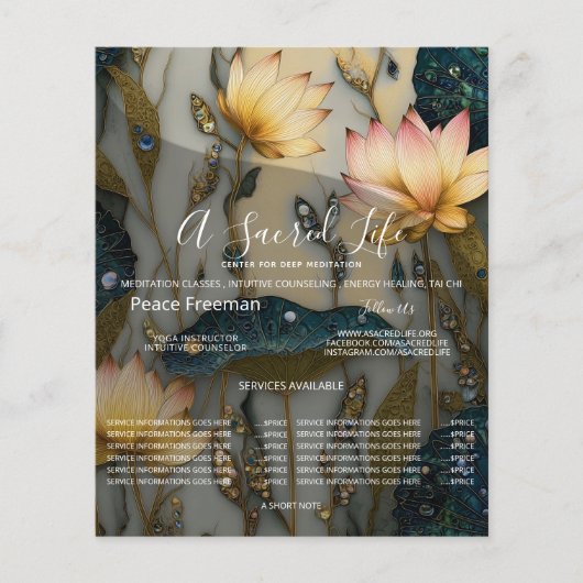 Lotus Light Ontwaakt | botanisch ontwerp Flyer (Voorkant)
