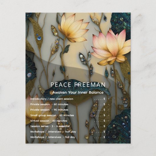 Lotus Light Ontwaakt | botanisch ontwerp Flyer (Voorkant)