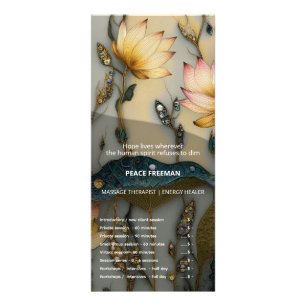 Lotus Light Ontwaakt   botanisch ontwerp Reclamekaart