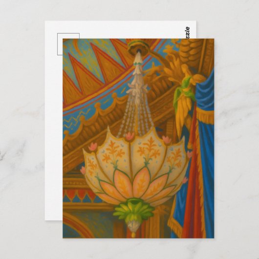 Lotus Light – Royal Pavilion Chandelier Print Briefkaart (Voorkant / Achterkant)