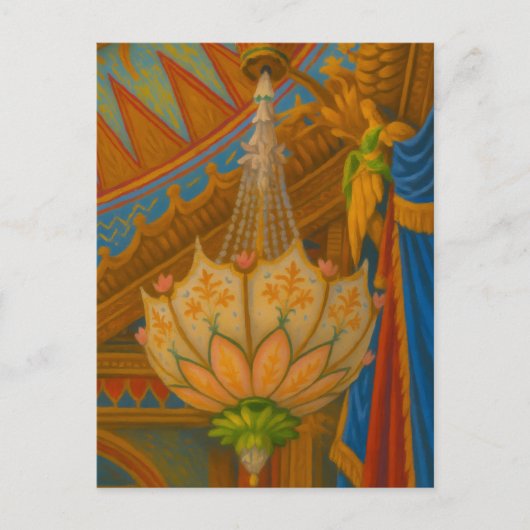 Lotus Light – Royal Pavilion Chandelier Print Briefkaart (Voorkant)