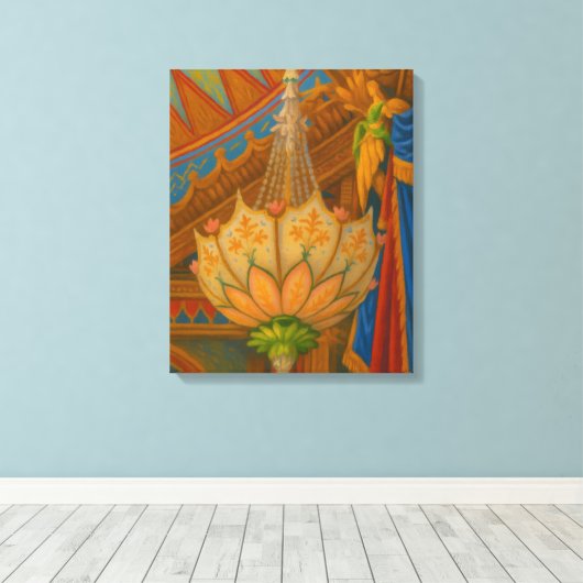 Lotus Light – Royal Pavilion kroonluchter print (Insitu (Houten vloer))
