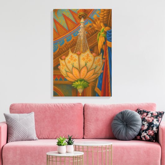 Lotus Light – Royal Pavilion kroonluchter print (Insitu (Woonkamer))