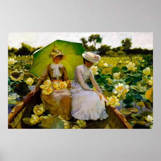 Lotus Lilies by Charles Courtney Curran Poster (Voorkant)