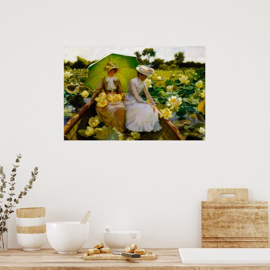 Lotus Lilies by Charles Courtney Curran Poster (Keuken)
