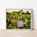 Lotus Lilies | Charles Courtney Curran Poster<br><div class="desc">Lotus Lilies (1888) | Charles Courtney Curran’s Lotus Lilies is a luminous and tranquil painting depicting a woman in a white dress seated in a rowboat surrounded by blooming lotus lilies on a serene pond. The delicate interplay of light, water, and flowers creates a dreamlike atmosphere, while the figure’s graceful...</div>