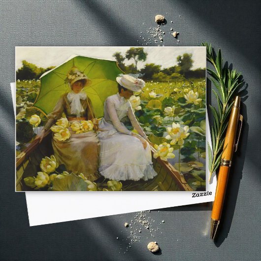 Lotus Lilies, Charles Curran Briefkaart