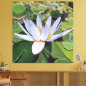 Lotus Lily Large Floral Canvas Afdruk (Insitu (Woonkamer))