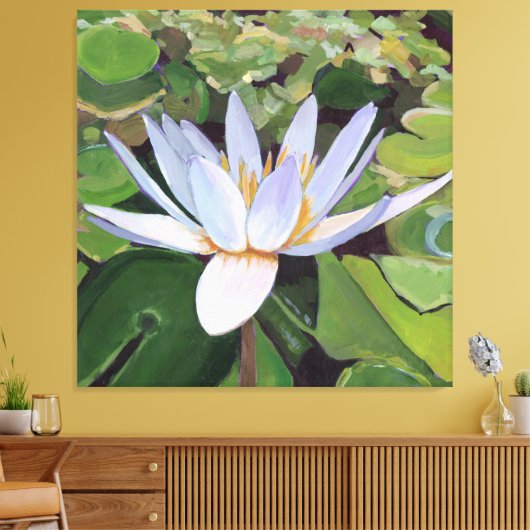 Lotus Lily Large Floral Canvas Afdruk (Insitu (Woonkamer))