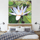 Lotus Lily Large Floral Canvas Afdruk (Insitu (Slaapkamer))