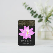 Lotus Lily Yoga Mindfulness Glitter Visitekaartje (Staand voorkant)