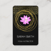 Lotus Lily Yoga Mindfulness Glitter Visitekaartje (Voorkant)