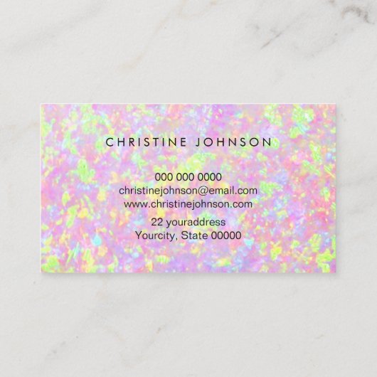 Lotus logo op roze opaal edelsteen achtergrond visitekaartje (Achterkant)