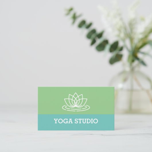 Lotus Logo Yoga Studio-werkkaartsjabloon Visitekaartje (Staand voorkant)