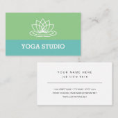 Lotus Logo Yoga Studio-werkkaartsjabloon Visitekaartje (Voorkant / Achterkant)
