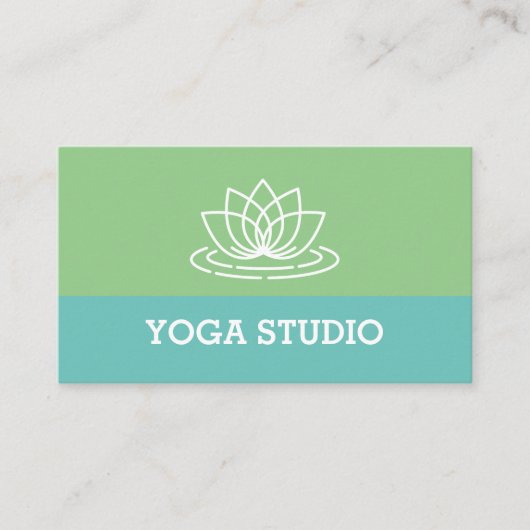 Lotus Logo Yoga Studio-werkkaartsjabloon Visitekaartje (Voorkant)