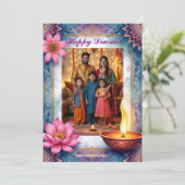 Lotus Lounge Diwali wenskaart Kaart (Staand voorkant)