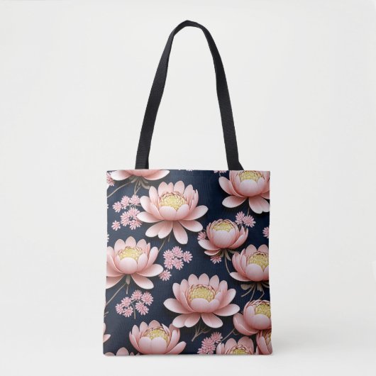 Lotus Lounge: waar roze bloemblaadjes feesten in h Tote Bag (Voorkant)