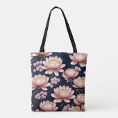 Lotus Lounge: waar roze bloemblaadjes feesten in h Tote Bag (Achterkant)
