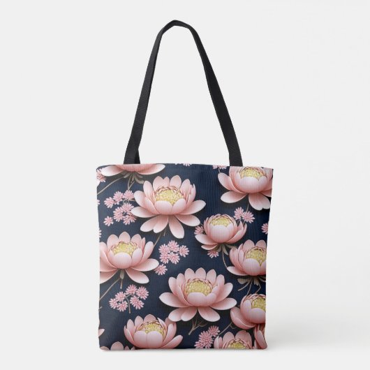 Lotus Lounge: waar roze bloemblaadjes feesten in h Tote Bag (Achterkant)
