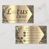 Lotus Lux Makeup Eyebrows Lashes Gold Social Media Visitekaartje (Voorkant / Achterkant)