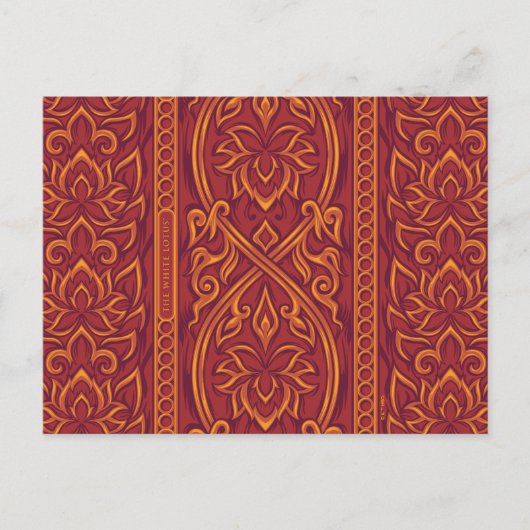 Lotus Luxe Tapestry Patroon - De Witte Lotus Briefkaart (Voorkant)