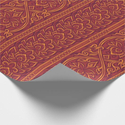 Lotus Luxe Tapestry Patroon - De Witte Lotus Cadeaupapier (Hoek)