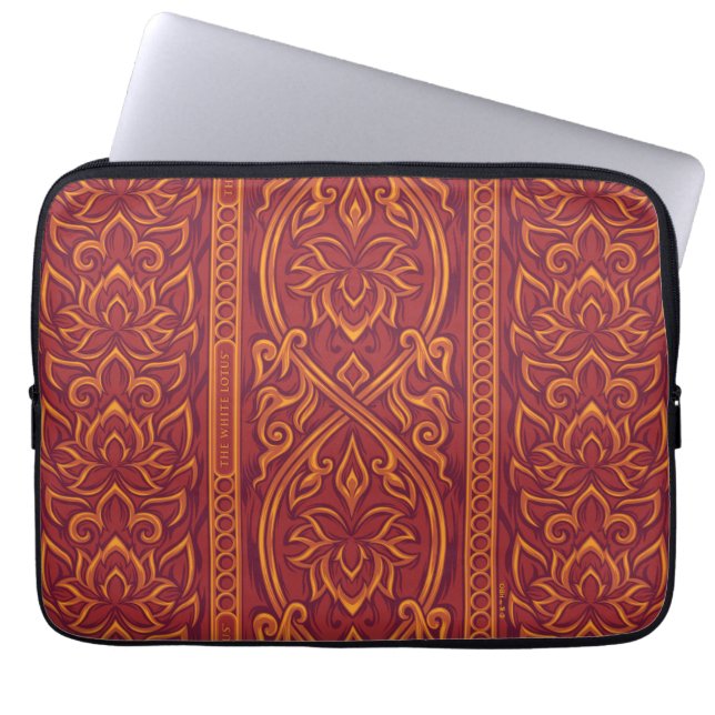 Lotus Luxe Tapestry Patroon - De Witte Lotus Laptop Sleeve (Voorkant)