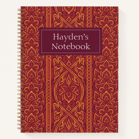 Lotus Luxe Tapestry Patroon - De Witte Lotus Notitieboek (Voorkant)