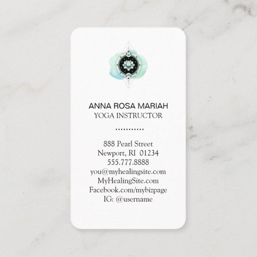 ** Lotus Maan naar Nirvana heilig symbool Visitekaartje (Achterkant)