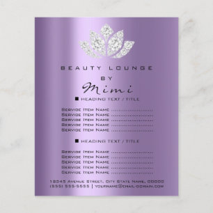 Lotus Makeup Beauty Salon Lashes Flyer Grey Paars