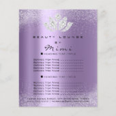Lotus Makeup Beauty Salon Price List Spark Paars Flyer (Voorkant)