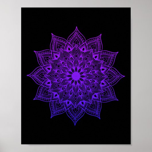 Lotus Mandala Boeddha Zen Kunst Succulent Botanisc Poster (Voorkant)