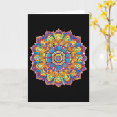 Lotus Mandala Boho Yoga Meditatie  Kaart (Gele Bloem)
